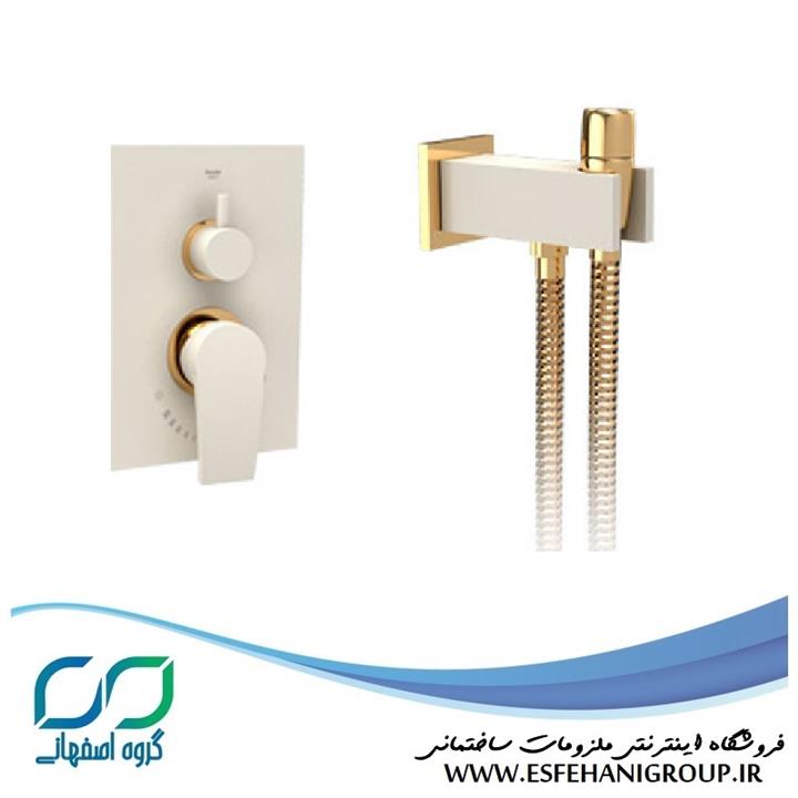 شیرآلات توالت بیده شودر مدل رومر شیری طلایی BRASS